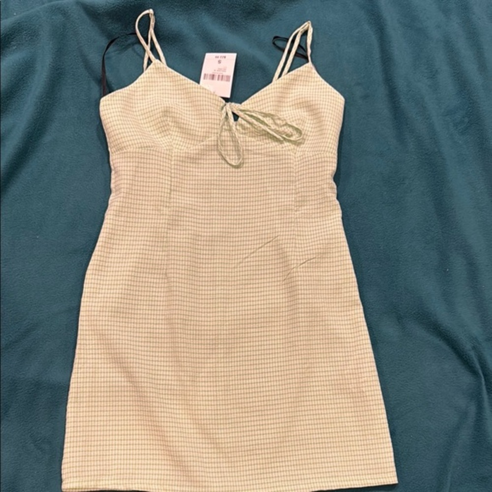 Forever 21 Elegant Green Checkered Dress Size Small NWT